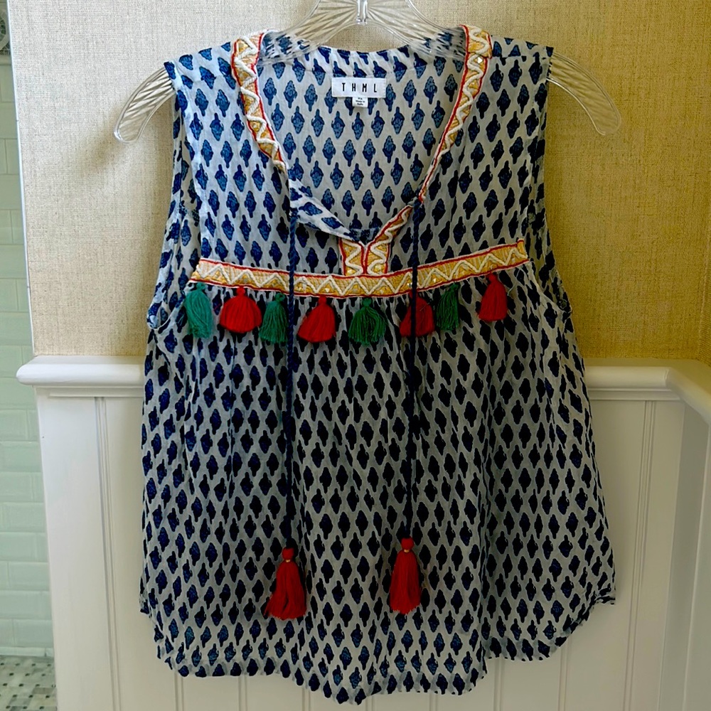 THML sleeveless embroidered top